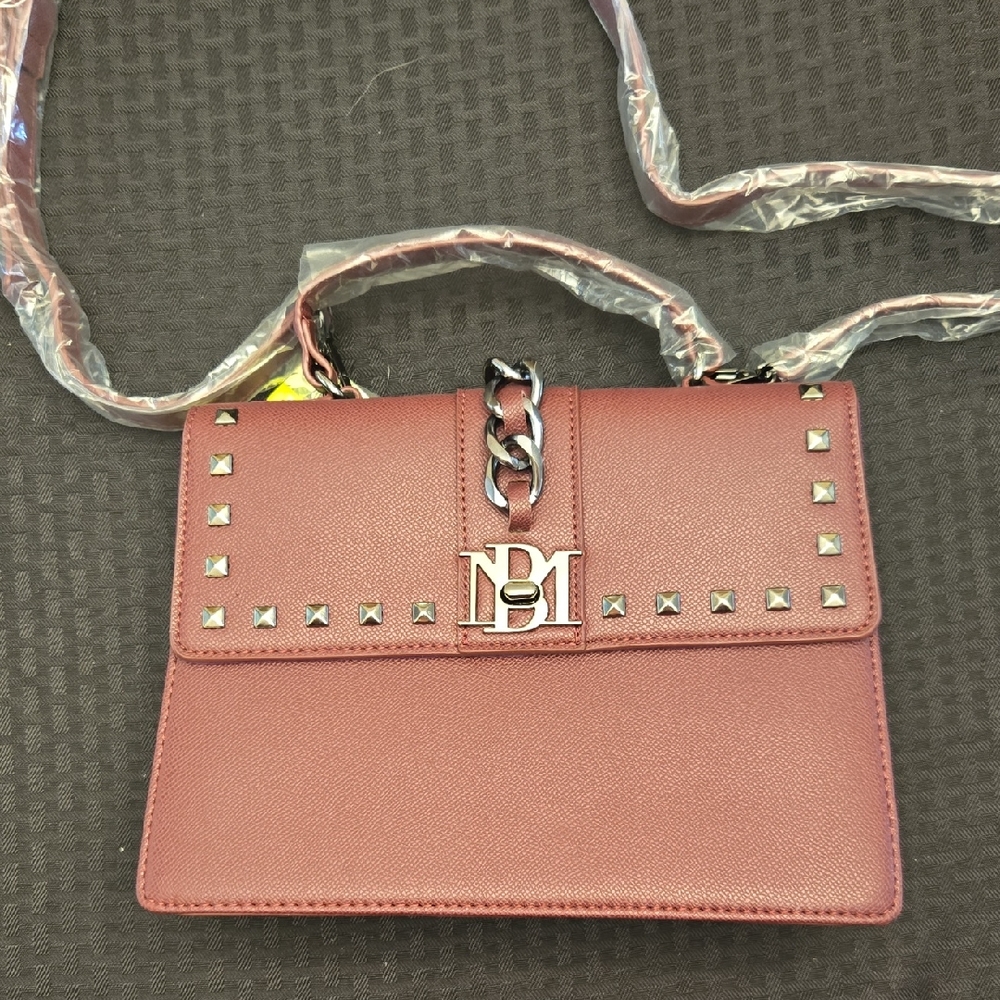 Badgley Mischka Studded Plum Crossbody Bag